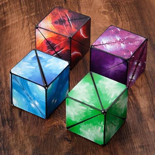 Super schöne Aurora Unendlichkeit Form Verschiebung Würfel Reise Party Füller Weihnachten Geburtstagsgeschenke Über 70 Formen drehen 3D-Puzzle (Blau + Lila + Rot + Grün) von Oostifun