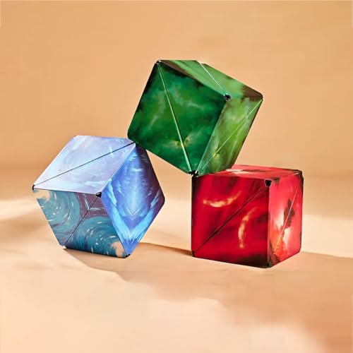 Super schöne Aurora Unendlichkeit Form Verschiebung Würfel Reise Party Füller Weihnachten Geburtstagsgeschenke Über 70 Formen drehen 3D-Puzzle (Blau + Rot + Grün) von Oostifun