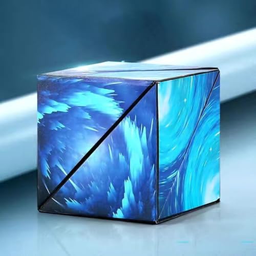 Super schöne Aurora Unendlichkeit Form Verschiebung Würfel Reise Party Füller Weihnachten Geburtstagsgeschenke Über 70 Formen drehen 3D-Puzzle (Blaue Farbe) von Oostifun
