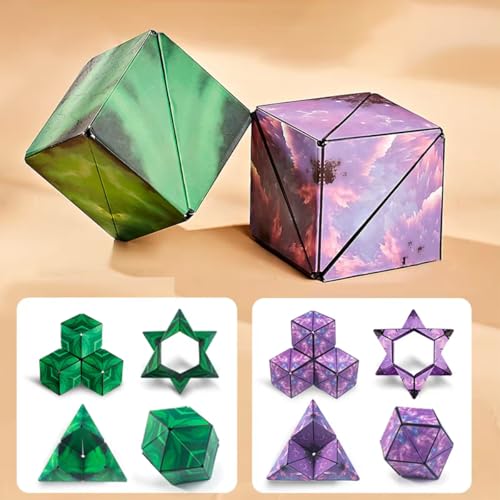 Super schöne Aurora Unendlichkeit Form Verschiebung Würfel Reise Party Füller Weihnachten Geburtstagsgeschenke Über 70 Formen drehen 3D-Puzzle (Lila + Grün) von Oostifun