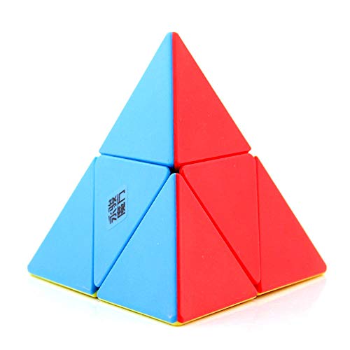 YongJun YJ 2x2 Pyramide Glatte Twist Würfel Pyraminx 2x2x2 Jinzita Würfel Puzzle Dreieck Vier-Achsen Tetraheder Puzzles Pyraminx Mehrfarbig Aufkleber von Oostifun