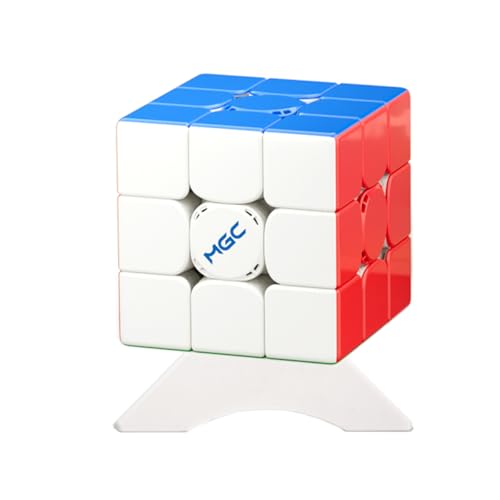YongJun YJ MGC3 BETA 3x3x3 Magic Puzzle Cube Twist Toy 3x3 3D Geschwindigkeit Drehen Würfel Multicolor mit Stand (76 M Vollpositionierung Version mit Aurora UV beschichteter Oberfläche) von Oostifun