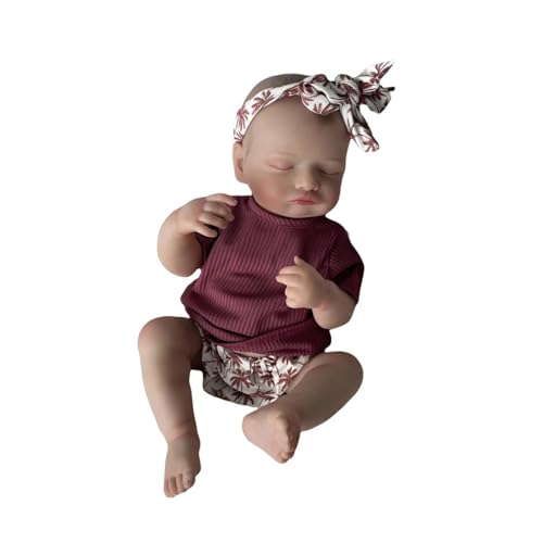 Opaeroo Realistische Schlafende Reborn Mädchen Puppe 49cm | Weiche Vinyl-Glieder & Stoffkörper | Neues Niedliches Outfit & Zertifikat | Sammlerstück (1,3kg) von Opaeroo