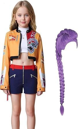 4 Stück Hunters Cosplay Anime Cosplay Kostüm, Hunters Kostüm (Jacke+Top+Shorts+Perücke), Kostüme Charakter Verkleidung Uniform Outfits Komplettset für Halloweens Karneval Parties von Opdestn