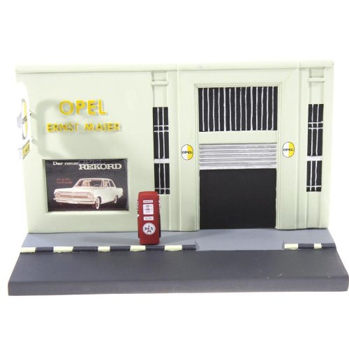 Diorama garage opel Ernst Maier pour voiture miniature 1/43 von Opel