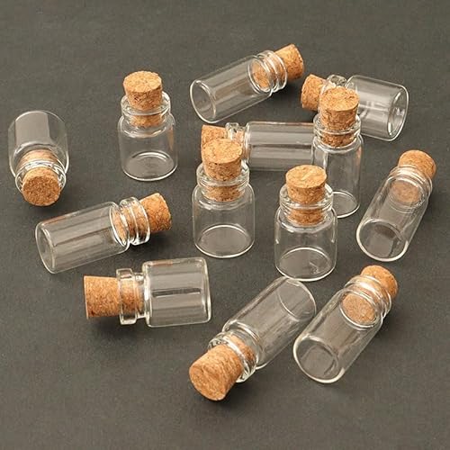 10 Stück Puppenhaus-Glasdosen Miniatur: 1/12 Maßstab Glasflaschen Lebensmittelbehälter - Mini-Kanister leer mit Kork, Puppenhauszubehör, Puppenhaus-Dekor von Opemg