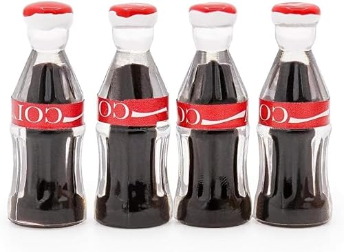 4 Stück 1/12 Miniatur-Soda-Flaschen, Puppenhaus-Zubehör von Opemg