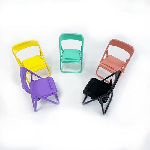 5 Stück Multicolor Handyhalter Simulation Mini Klappstuhl Modell Puppenhaus Puppenhaus Miniaturszene Requisiten für Mini-Stuhl Mikro-Landschaft Kunststoff Möbel Zubehör (1/12) von Opemg