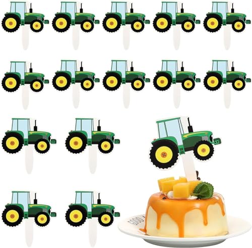 Cupcake-Aufsätze mit Traktoren, Motiv: Traktor, LKW, Auto, Cupcake-Picks für Babyparty, Geburtstag, Party, Bauparty, Zubehör, Cupcake-Topper, 42 Stück Cupcake-Aufsätze mit Traktoren, Motiv: Traktor, LKW, Auto, Cupcake-Picks für Babyparty, Geburtstag, Party, Bauparty, Zubehör, Cupcake-Topper, 42 Stück von Opemg