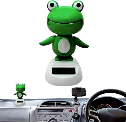Grüner Solar-Wackelkopf – langlebiges Frosch-Wackeltänzerspielzeug, dekorative Solarenergie-Figur | Umweltfreundliches Solar-Armaturenbrett Schüttelspielzeug, tanzendes Armaturenbrett Ornament für von Opemg