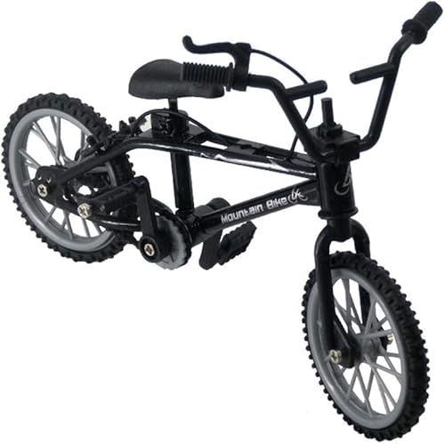 Opemg Schwarze Actionfigur aus Druckguss, 1/18 Zoll, Mini-Finger, Mountainbike, Fahrrad, Kunst, Handwerk, Desktop-Dekoration, Fingerbretter und Fingerräder von Opemg