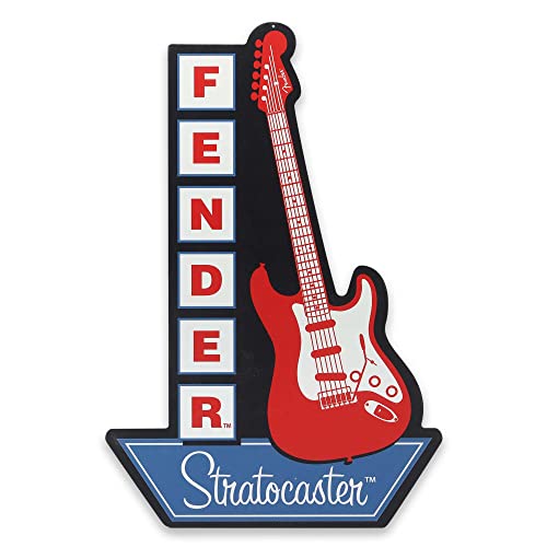 Fender Stratocaster Guitars Metallschild – Vintage Fenderschild für Männerhöhle oder Schlafzimmer von Open Road Brands