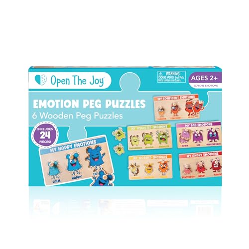 Open The Joy Layers of Emotions Puzzle - Social Emotional Learning (SEL) Spielzeug für Kinder | 24-teiliges Holz-Puzzle zum Verständnis komplexer Emotionen | ab 4 Jahren von Open The Joy