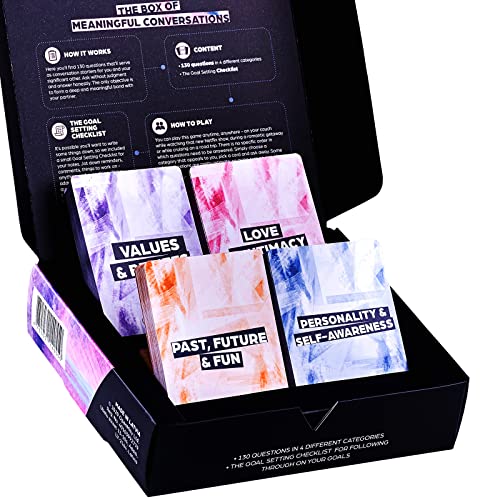 OpenMity Box der bedeutungsvollen Gespräche - Gesprächsstarterspiel für Paare - Datum Nacht Karten Deck mit 130 Fragekarten - Hergestellt in Zusammenarbeit OpenMity Box der bedeutungsvollen Gespräche - Gesprächsstarterspiel für Paare - Datum Nacht Karten Deck mit 130 Fragekarten - Hergestellt in Zusammenarbeit von OpenMity