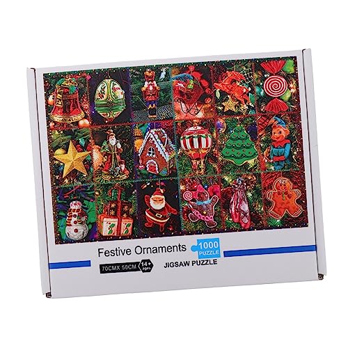 Operitacx 1 Karton 1000 Stück Weihnachtspuzzle fokussiert spaß Weihnachts-Puzzle-Spiele Rätsel Kinderspielzeug Weihnachts-Puzzle-Spielzeug Puzzle Geschenk Jahrgang von Operitacx
