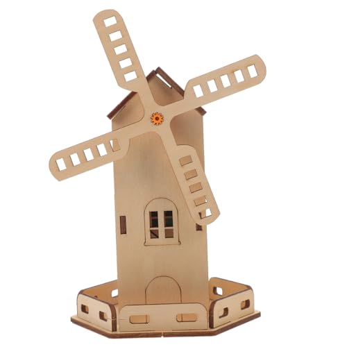 Operitacx 1 Satz DIY Solar Holzspielzeug Windmühle für Wissenschaftsprojekte Lehrreiches Bastelset für Jungen und Mädchen Sicher und Leicht für und Kreative von Operitacx