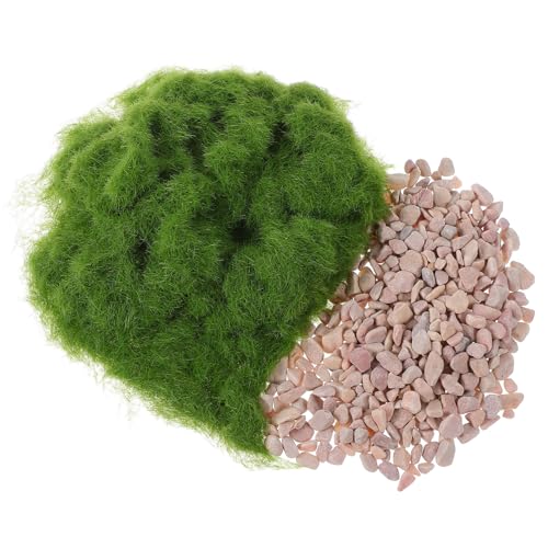 Operitacx 1 Satz Künstliches Grasmatte mit Realistisches Fake Grass für Modellbau Dioramen und Schienenlayouts Gras Pulver Steine Sanftes Grün von Operitacx