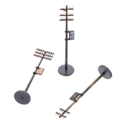 Operitacx 1 Satz Mikrolandschaft Selber Machen Mini-Park-dekore Telefonpost Für Handwerk Modelleisenbahn Telegrafenmast Modell Mini-telefonmast Laterne Led-lichthaken Winzige Lichter Plastik von Operitacx