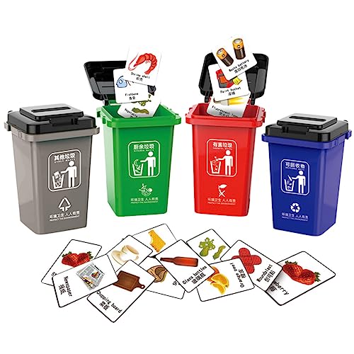 Operitacx 1 Satz Pädagogisches Spielzeug Kleinkindspielzeug Kleiner Hausmülleimer Fahrzeuge Mülltonnen Schieben Mülleimer Miniatur Mini-mülleimer-spielzeug Groß Lkw Puzzle Student Papierkorb von Operitacx