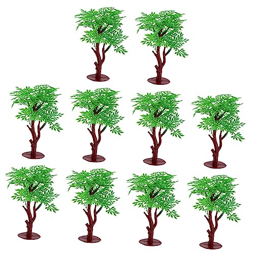 Operitacx 10 Stück Landschaftsmodellbaum Miniaturbäume für Diorama gefälschte Bäume Mini-Baum Artificial Tree Landschaftsdekoration Modellbäume grüner vorbildlicher blumenbaum Green von Operitacx