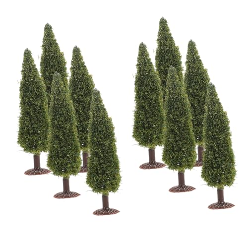 Operitacx 10 Stück Mini-Modell Kiefer kleine tannenbäume Miniaturbäume zum Basteln kleine Kiefern Mini-Weihnachtsbaum weihnachtliche Tischdekoration Weihnachtsbaum Figur Plastik Green von Operitacx