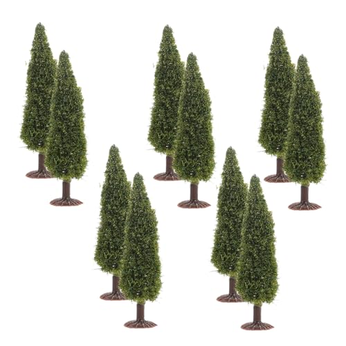Operitacx 10 Stück Mini-Modell Kiefer kleine tannenbäume Weihnachtsdekorationen dekorative Kiefern Mini-Weihnachtsbaum Weihnachtsminiaturen Weihnachtsbaumdekorationen Plastik Green von Operitacx