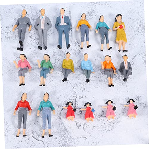 Operitacx 10 Stück Teiliges Bemalte Miniaturfiguren Kunststoff für Modelleisenbahn Architektur Landschaft Modellbau Zubehör Farben für Bahnhof Szenen von Operitacx