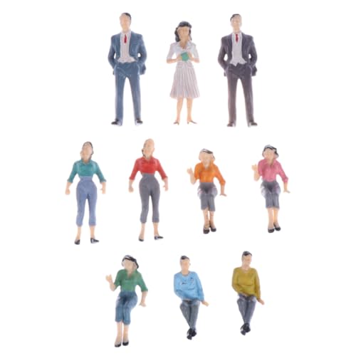 Operitacx 10 Stück Teiliges Bemalte Miniaturfiguren aus Robustem Kunststoff für Modelleisenbahn Layout Verschiedene Posen und Farben Leichte Kompakte Maßstab personenfiguren Zufällige Farbe von Operitacx