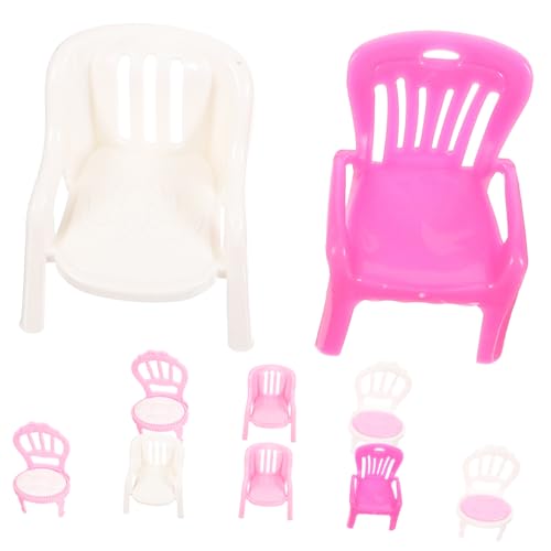 Operitacx 10st Miniaturmöbel Miniaturdekoration Einzigartiger Tortenaufsatz Stuhl Requisiten Für Fotoautomaten Puppenzubehör Mini-zubehör Miniaturhaus Kind Plastik Strandstuhl Spielzeug von Operitacx