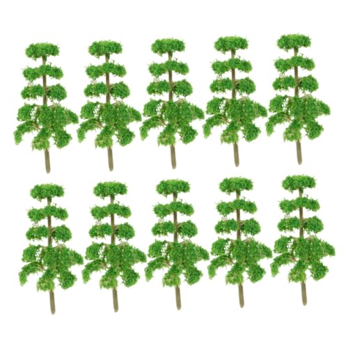 Operitacx 10st Mini-modellbaum Modelleisenbahnbäume Bastelbäume Kleine Bäume Zum Basteln Miniaturbäume Zum Basteln Baumstütze Feenbaum Architekturmodellbaubedarf Dioramenbedarf Plastik Green von Operitacx