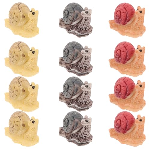 Operitacx 12St Mikrolandschaftsschnecke Miniaturtiere klein Feenfigur Statue der Gartenschnecke Robin Animal Figures Cute Decoration Mini-Schneckenstatue Micro Landscape Decor Kunstharz von Operitacx