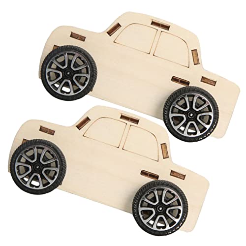 Operitacx 2 Stück DIY Holzauto Bausatz für Teiliges Lernspielzeug für Kleine Bastler Fördert Kreativität und Wissenschaftsverständnis für Jungen und Mädchen von Operitacx