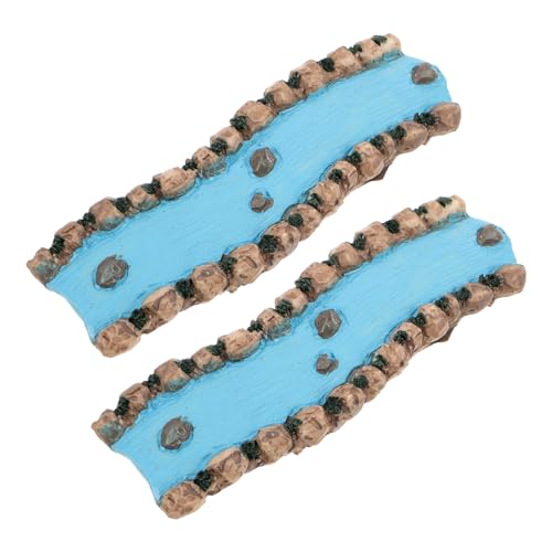 Operitacx 2 Stück Sandtisch Landschaftsbau Handwerk Mini Landschaftsornamente Miniatur Bach Ornament Miniatur Flussszene Sand Wasser Display Garten Fluss Dekoration von Operitacx