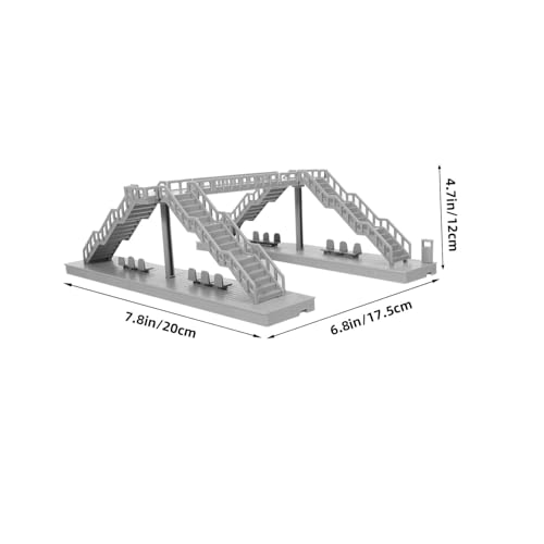 Operitacx 2 Stück Teiliges Fußgängerbrücken-Modell Bausatz aus Kunststoff Miniatur Brücke für Modelleisenbahn Landschaft Sandtisch Zubehör Realistische Stadtbau Dekoration von Operitacx