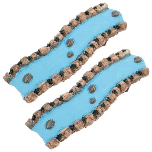Operitacx 2 Stück Teiliges Miniatur Fluss Stabilem Resin Realistische Landschaftsbach-Dekoration für Sandtisch Fairy Garden und Mikro-Landschaft Langlebiges Wasser-Feature für Kreative von Operitacx