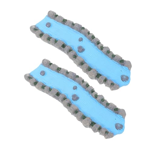 Operitacx 2 Stück Teiliges Miniatur Fluss aus Robustem Resin für Sandtisch und Puppenhaus Realistische Wasserlandschaft für Feengarten Vielseitiges Dekorations Accessoire für Kreative von Operitacx