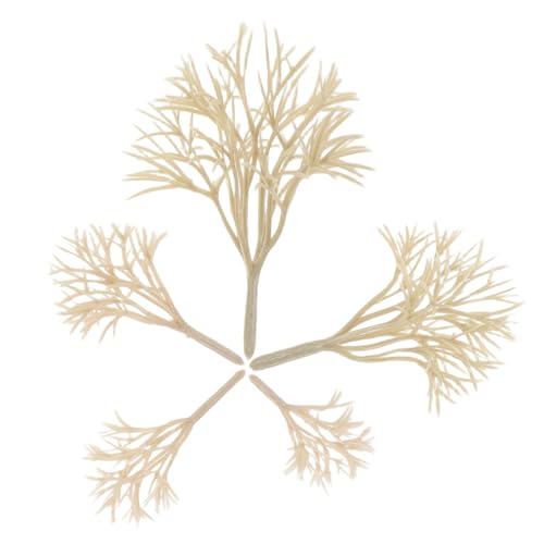 Operitacx 20 Stück Gebäudemodellbaum Mini gefälschter Baum Modelleisenbahn zubehör Modelleisenbahn Landschaft Modelllandschaftsbaum DIY-Modell eines Sandtisches Zug zubehör Plastik Beige von Operitacx