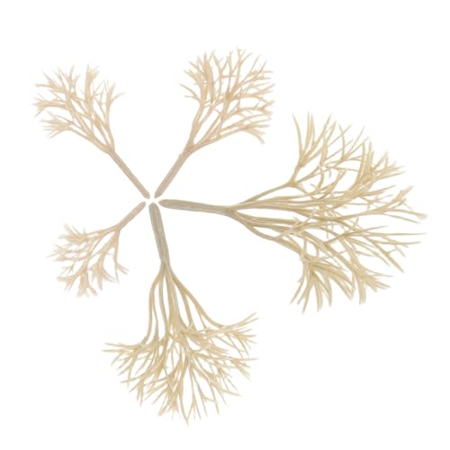 Operitacx 20 Stück Gebäudemodellbaum Modelllandschaftsbaum Mikrolandschaftsbaum gefälschtes Baummodell Baumbasisdekorationen Mini gefälschter Baum Modelleisenbahn zubehör Plastik Beige von Operitacx
