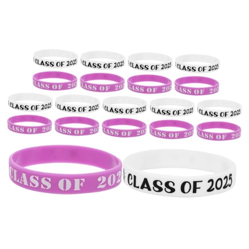 Operitacx 20 Stück Graduation Silicone Armbänder Verstellbar und Komfortabel Dekorative Armbänder für Abschlussfeiern Weiß und für Party Dekorationen und Operitacx 20 Stück Graduation Silicone Armbänder Verstellbar und Komfortabel Dekorative Armbänder für Abschlussfeiern Weiß und für Party Dekorationen und von Operitacx