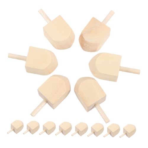 Operitacx 20 Stück Teiliges Holz Dreidel Unbemalt Stabile Hanukkah Spinning Tops aus Naturholz für DIY Basteln Familien Spiele und Festliche Dekoration Traditionelle Chanukka Holz von Operitacx