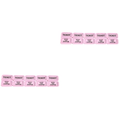 Operitacx 200 STK Lotterie-Ziehungsscheine Papieranhänger Etiketten Schild Tickets in großen Mengen Konzertkarten Papiertickets Karten für Konzert Hochzeit Eintrittskarten Kinokarte Los Rosa von Operitacx