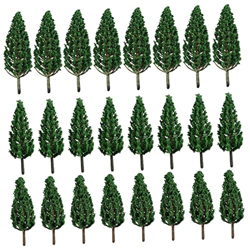 Operitacx 24 STK Kleiner Baum Miniaturbäume Mini-sandtafelbaum Miniaturpflanzen Baumschmuck Baum Handwerk Simulierter Baum Zubehör Für Minipuppen Diorama-bäume Modell Zedern Plastik Handbuch von Operitacx