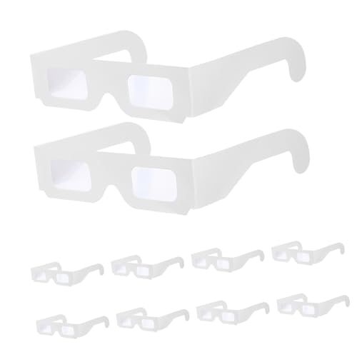 Operitacx 25 Stück 3D-Feuerwerksbrille lustige Partybrille Festival-Party-Brille Gläser für die Party Festivalbrille lustige Kostümbrille 3D-Brille Beugungsgläser Papier Weiß von Operitacx