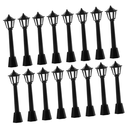 Operitacx 25 Stück Retro Street Light Dekoration Miniatur klein im Freien LED Dekorationen Sand Tisch Straßenlaterne Straßenlaterne für winziges Mini- - Plastik Schwarz von Operitacx