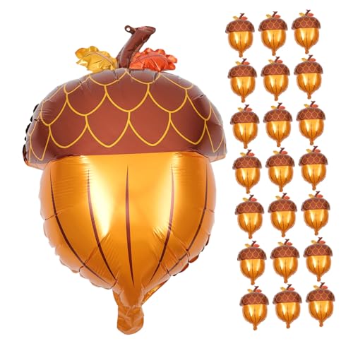 Operitacx 25 Stück Teiliges Aluminiumfolie Luftballons in Tannenzapfenform Herbst-party Deko Glänzend Leicht Langlebig für Thanksgiving Weihnachtsfeier Herbstliches Festzubehör von Operitacx