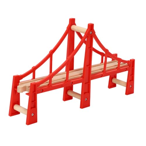 Operitacx 2St Spur Spielzeug kompatibel stossverbinder kalanchoe Girl Gleise Eisenbahnbrücke Holzpuzzle Gleisbrücke erhöhte Holzbrücke Schüttgut der Zug Plastik rot von Operitacx