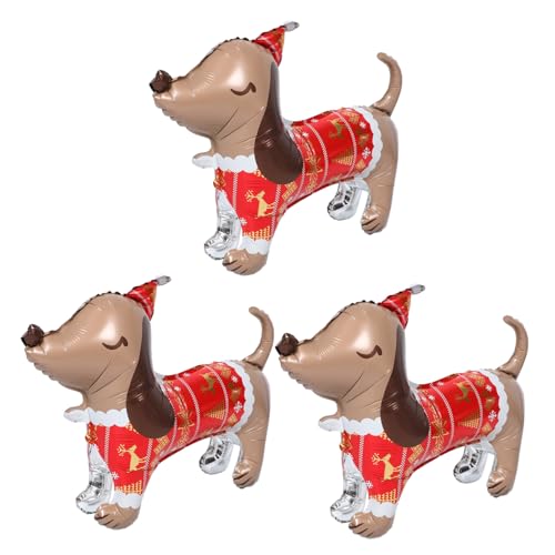 Operitacx 3 Stück Teiliges Hunde-motiv Aluminiumfolie Ballons Langlebig Glänzend für Welpen Geburtstag Halloween Partydekorationen Festliche Feier von Operitacx