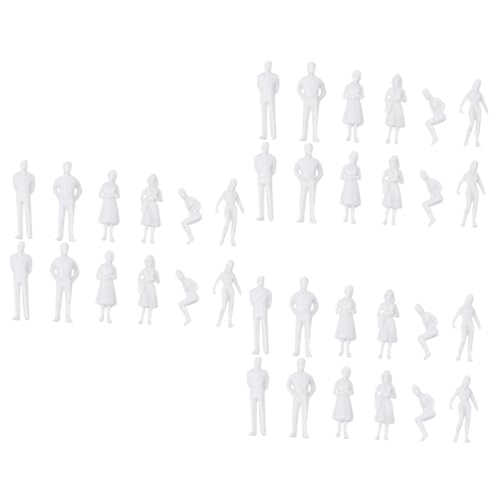 Operitacx 30 Sätze Mini-Personenfigur Miniaturen individuelles Modell Gefälligkeit für Strandpartys Miniaturmodell Modelle Menschen Zahlen Miniaturfigur Schurke Statue Weiß von Operitacx