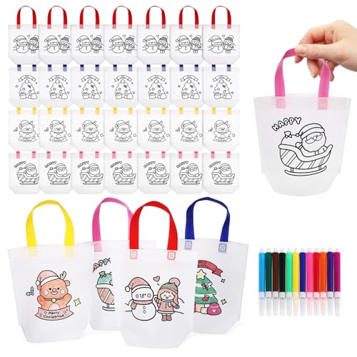 Operitacx 32 Stück Weihnachts-Geschenktüten Zum Ausmalen Mit Aquarellfarbe Party-Geschenktüten Schneemann Weihnachtsmann Kunst-Geschenktüten Diy-Bastelbedarf Kindergeschenk Operitacx 32 Stück Weihnachts-Geschenktüten Zum Ausmalen Mit Aquarellfarbe Party-Geschenktüten Schneemann Weihnachtsmann Kunst-Geschenktüten Diy-Bastelbedarf Kindergeschenk von Operitacx