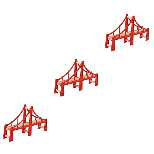 Operitacx 3St Spur Spielzeug Schienenzubehör aus Holz Eisenbahnbrücke Brückenpfeiler der Eisenbahn Bahngleis im Maßstab n Zugböcke erhöhte Holzbrücke Gleisbrücke hölzern Überführung Plastik von Operitacx